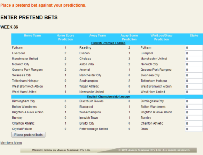 PRETEND BET SCREEN SHOT